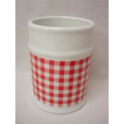 VASO BAÑO REDONDO VICHY ROJO