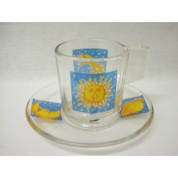 TAZA Y PLATO CRISTAL 120ML...