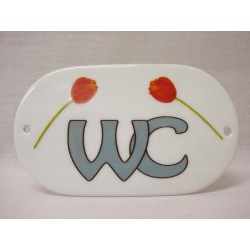 PLACA OVALADA BAÑO TULIPAN...