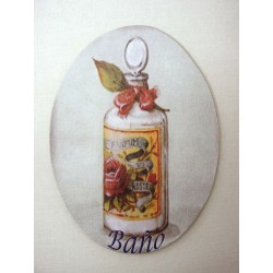 PLACA MADERA OVAL BAÑO BOTE...