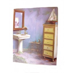 CUADRO TABLA BAÑO AZUL AÑIL...