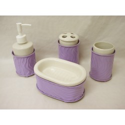 JUEGO BAÑO 4 PIEZAS FORJA LILA
