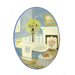 PLACA MADERA OVAL BAÑO...