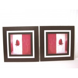 CUADRO MARCO FLOR ROJO SURTIDO