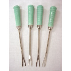 JUEGO 4 PINCHOS CERAMICA VERDE