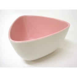 BOWL TRIANGULAR CERAMICA ROSA