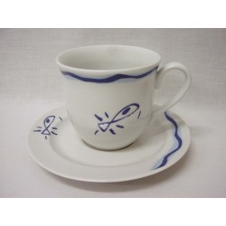 TAZA Y PLATO TE 250ML OLAS...