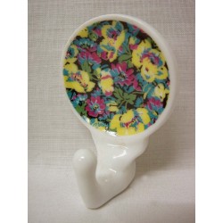 PERCHA COLGADOR FLORES AZUL...