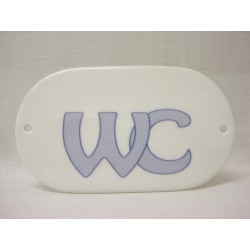 PLACA OVALADA BAÑO WC AZUL...