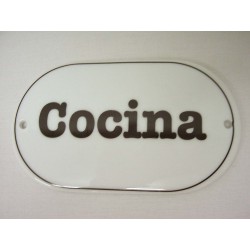 PLACA OVALADA LETRERO COCINA