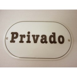 PLACA OVALADA LETRERO PRIVADO