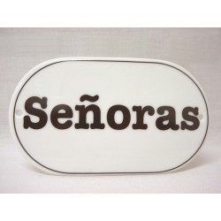 PLACA OVALADA BAÑO LETRERO...