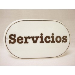 PLACA OVALADA BAÑO LETRERO...