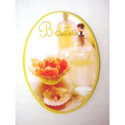 PLACA MADERA OVAL BAÑO...