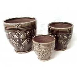 JUEGO 3 MACETEROS BRILLO...