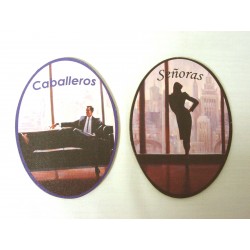 JUEGO 2 PLACAS BAÑO OFICINA...