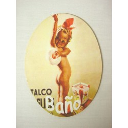 PLACA MADERA OVAL BAÑO NIÑA...