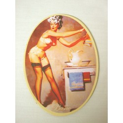 PLACA MADERA OVAL BAÑO...