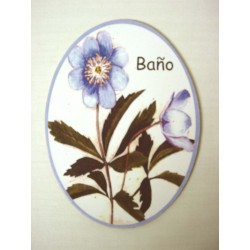 PLACA MADERA OVAL BAÑO...