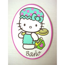 PLACA MADERA OVAL BAÑO...