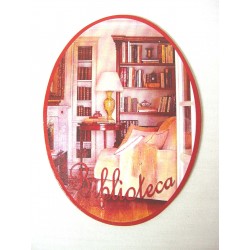 PLACA MADERA OVAL...