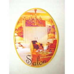PLACA MADERA OVAL SALON...