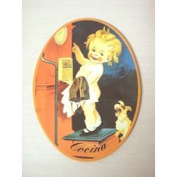 PLACA MADERA OVAL COCINA...