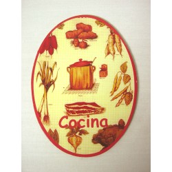 PLACA MADERA OVAL COCINA...